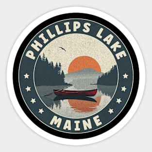 Phillips Lake Maine Sunset Sticker